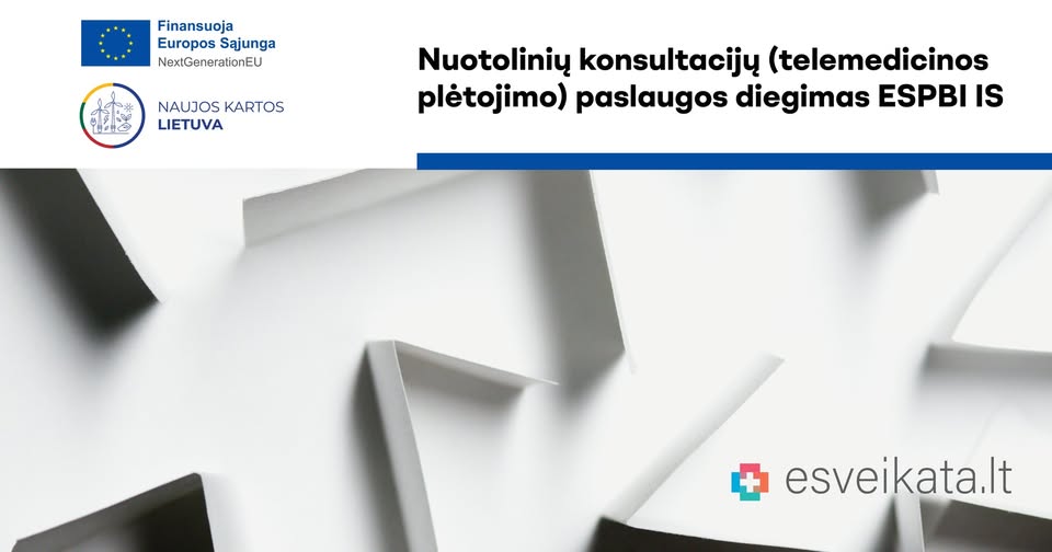 JSPC prisijungia prie projekto „Nuotolinių konsultacijų (telemedicinos plėtojimo) paslaugos diegimas ESPBI IS“ įgyvendinimo!